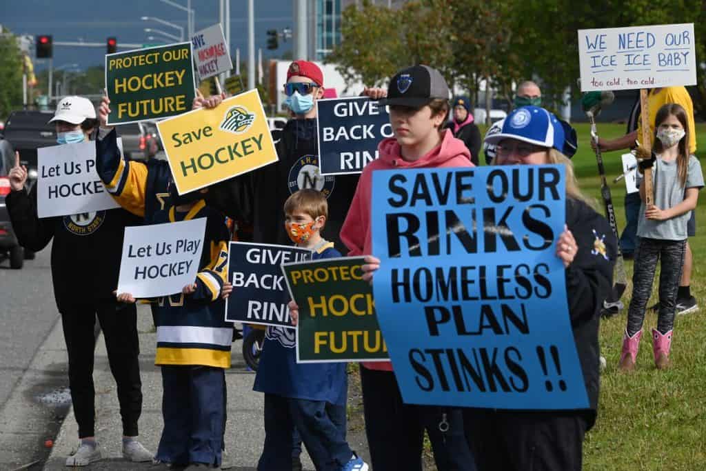 Protesters Outside Anchorage Assembly